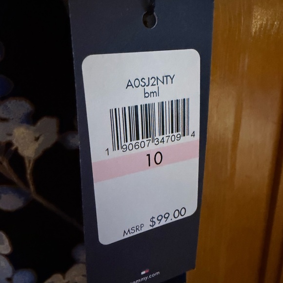 Tommy Hilfiger Floral Black and Blue Women's Dress - Picture 3 of 3